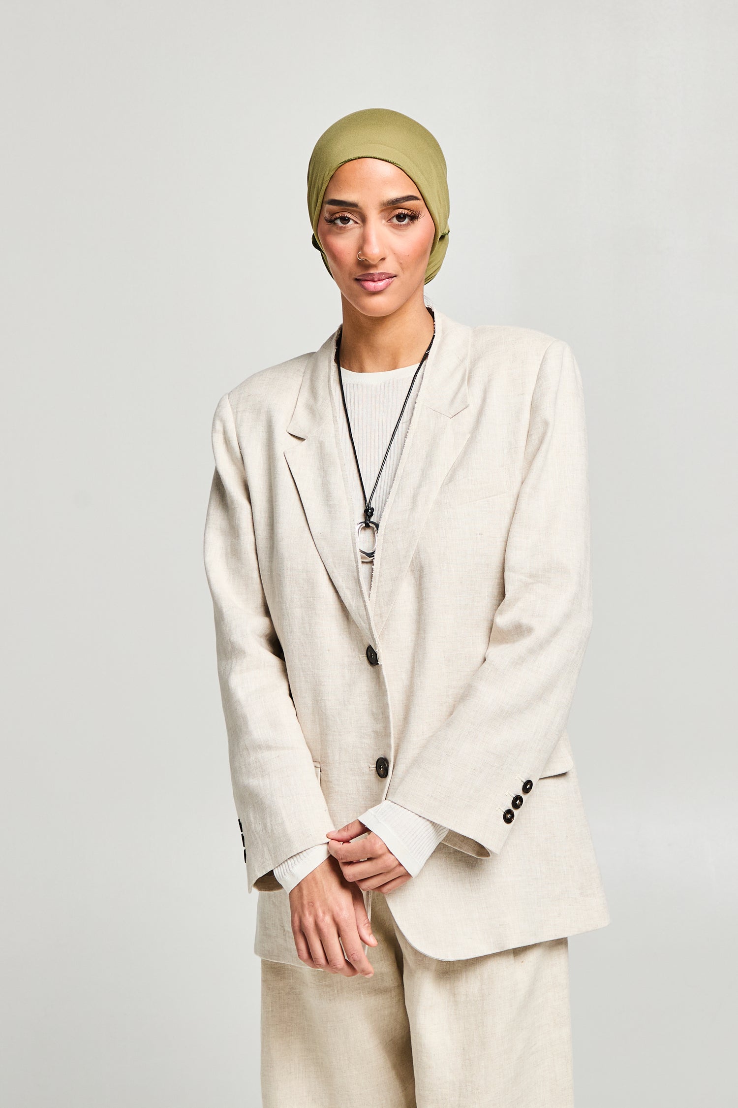Blazer en lin naturel