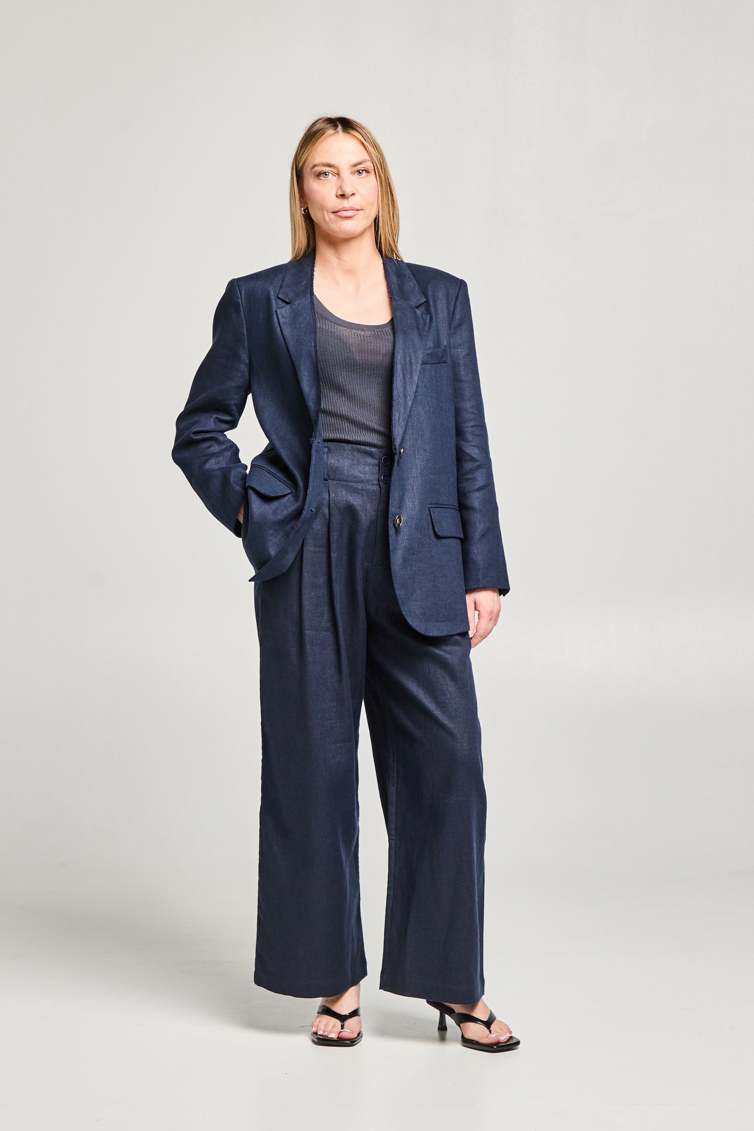 Pantalon tailoring en lin naturel