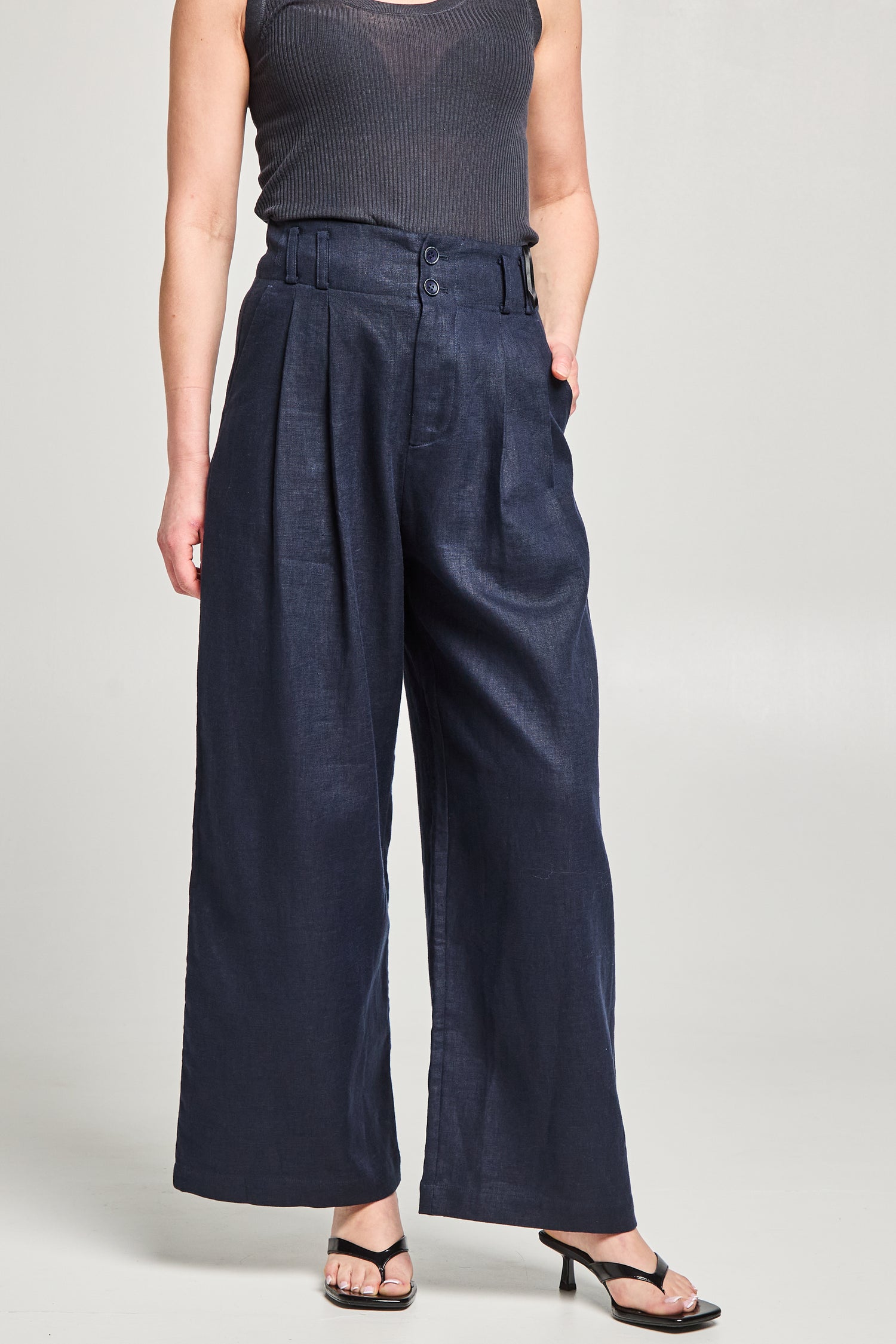Pantalon tailoring en lin naturel