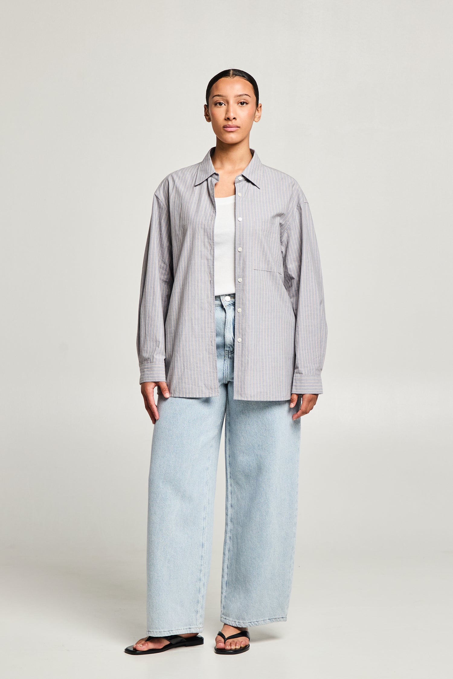 Chemise rayée à coupe droite