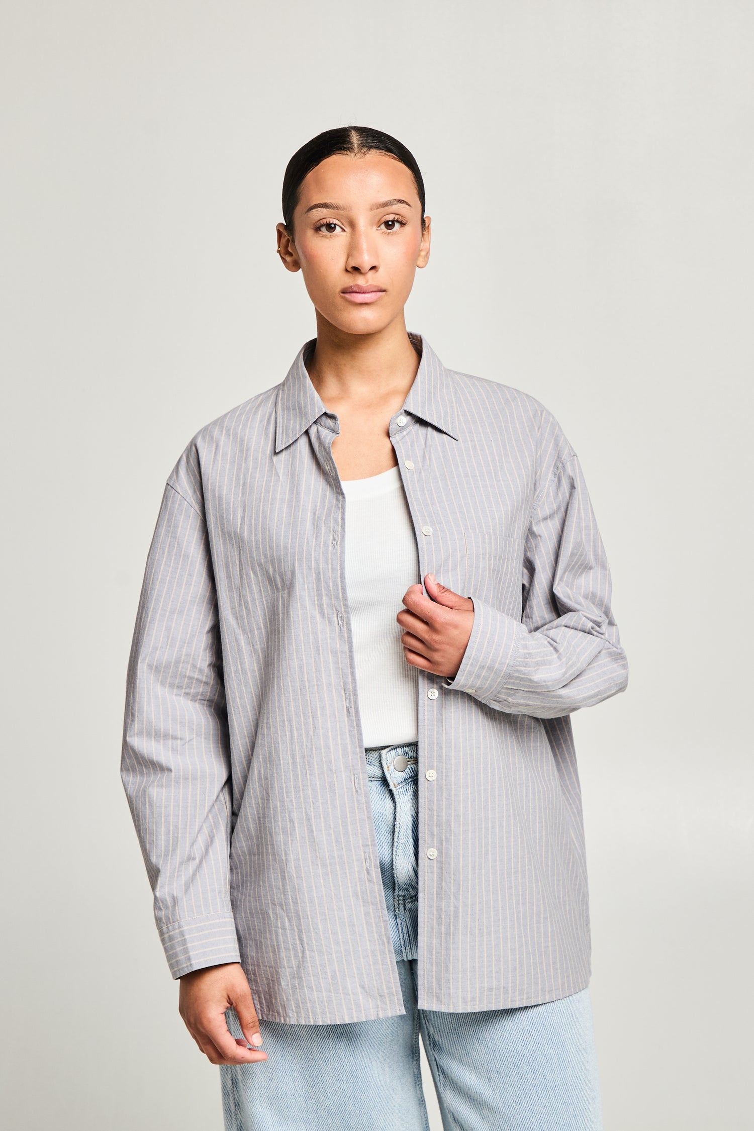 Chemise rayée à coupe droite