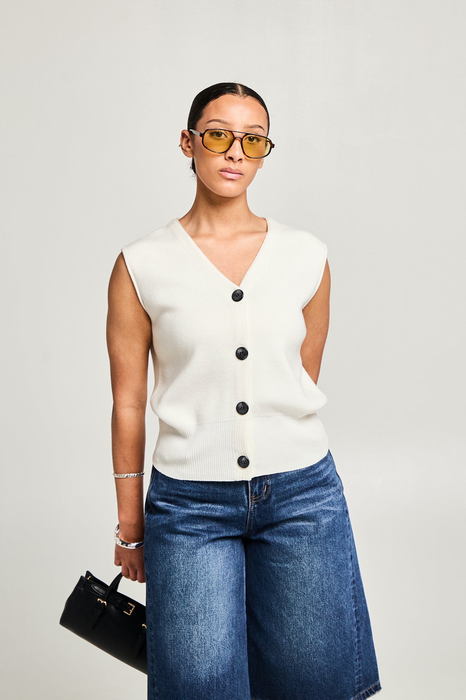 Gilet sans manches en maille