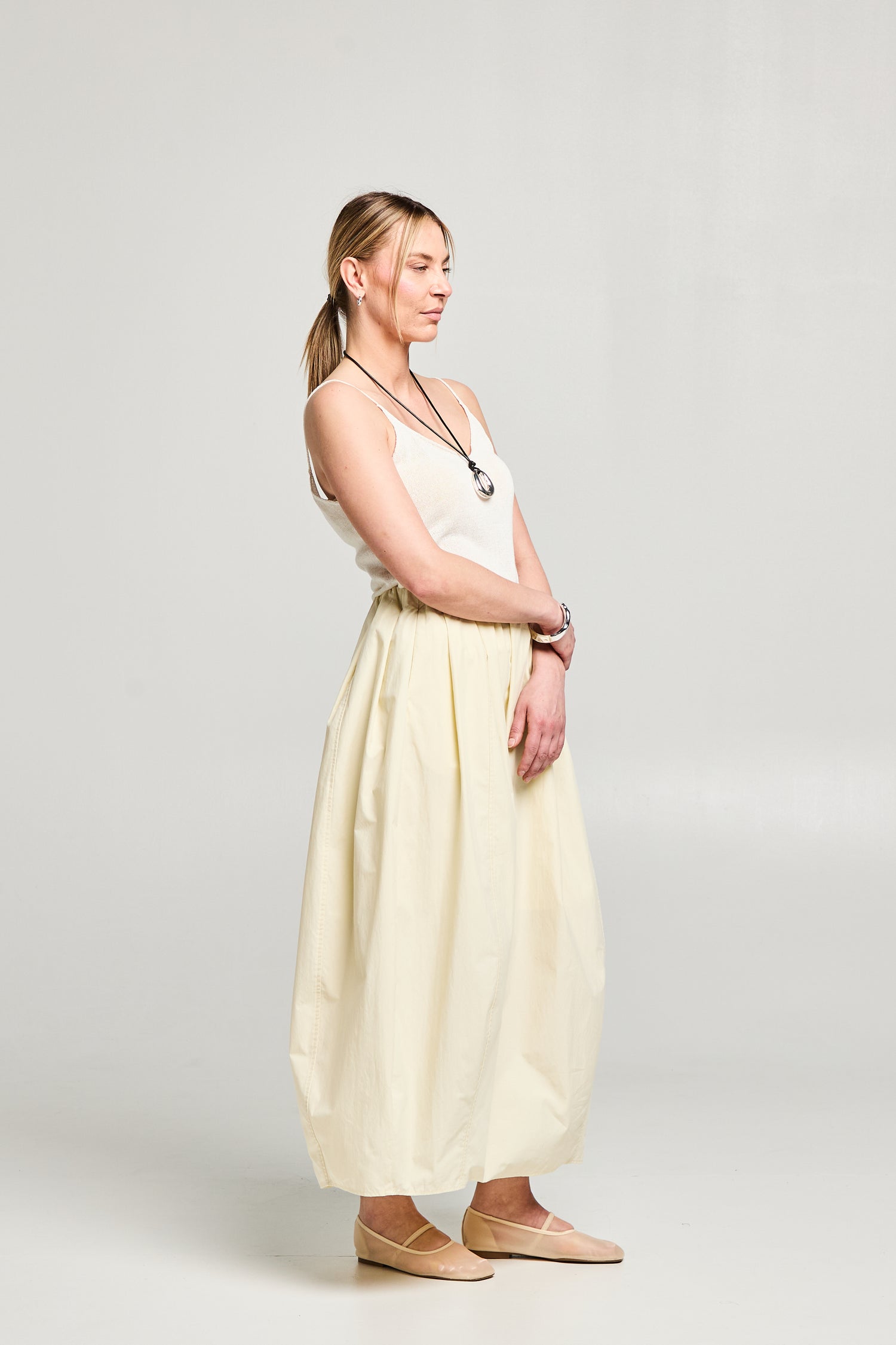 Jupe volume en coton et nylon
