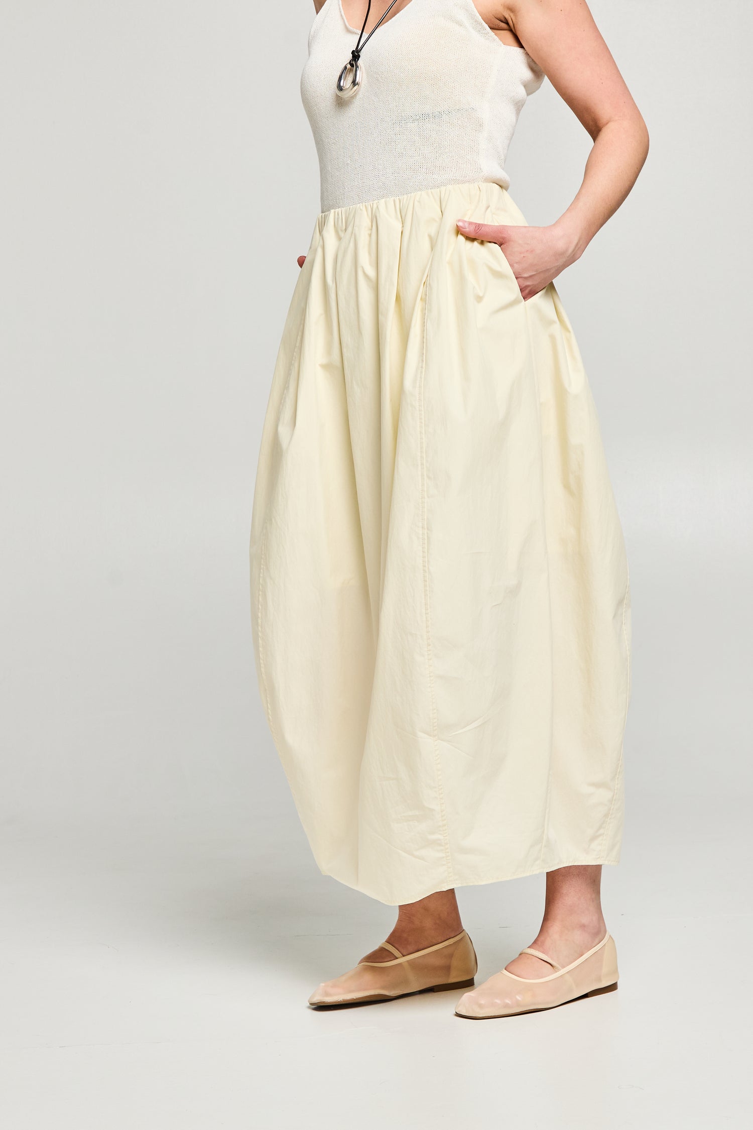 Jupe volume en coton et nylon
