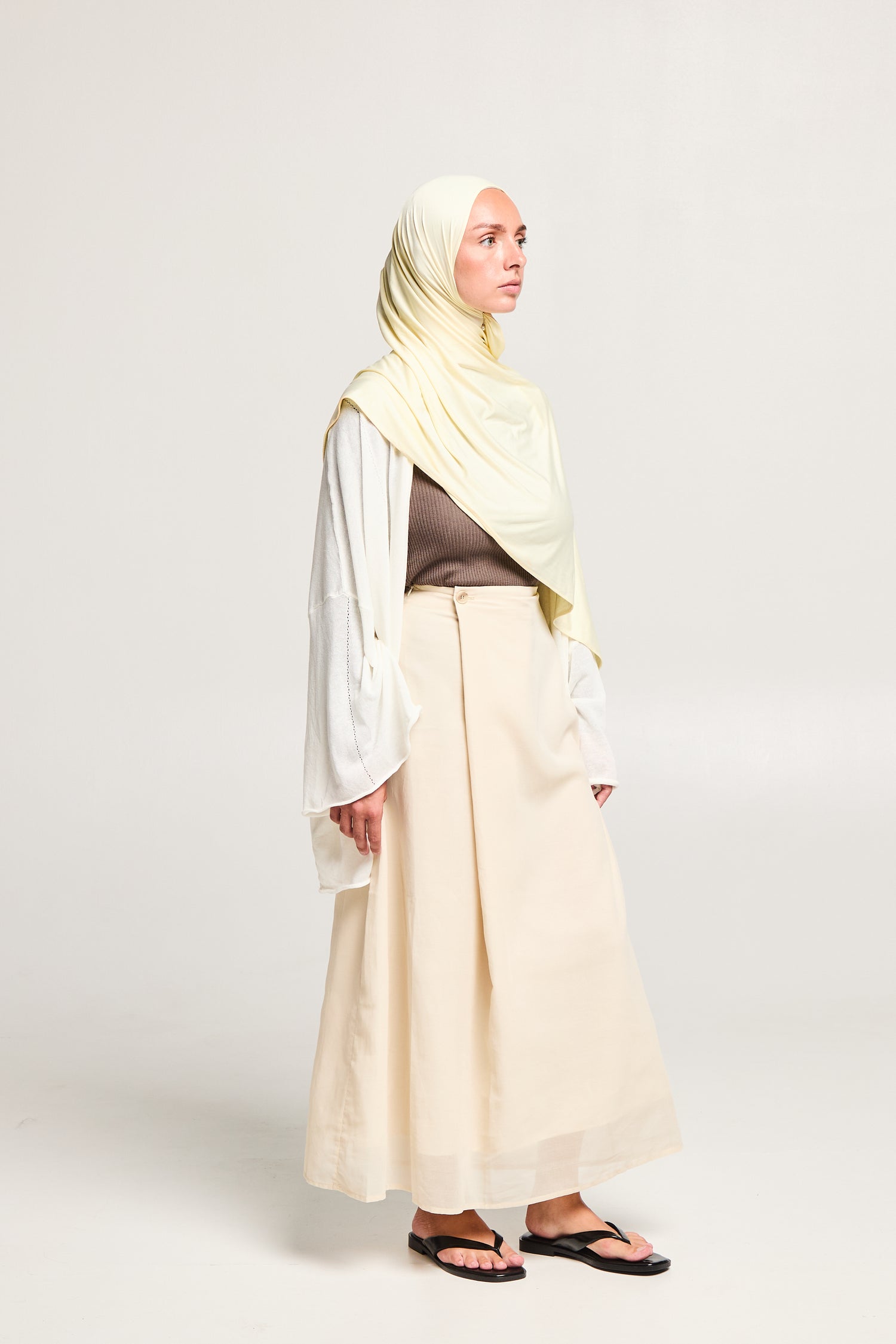 Jupe longue portefeuille en coton