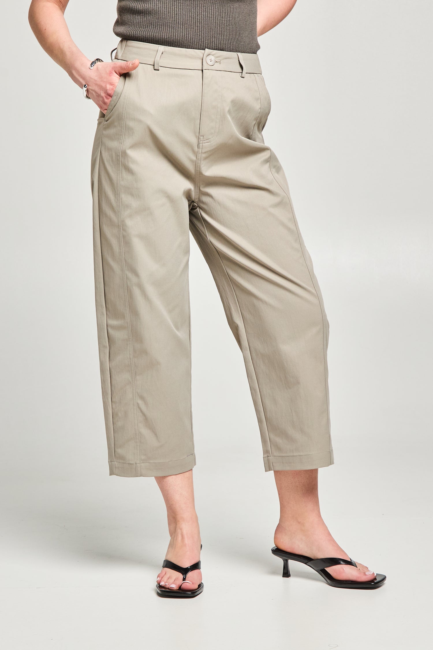 Pantalon cropped coupe droite