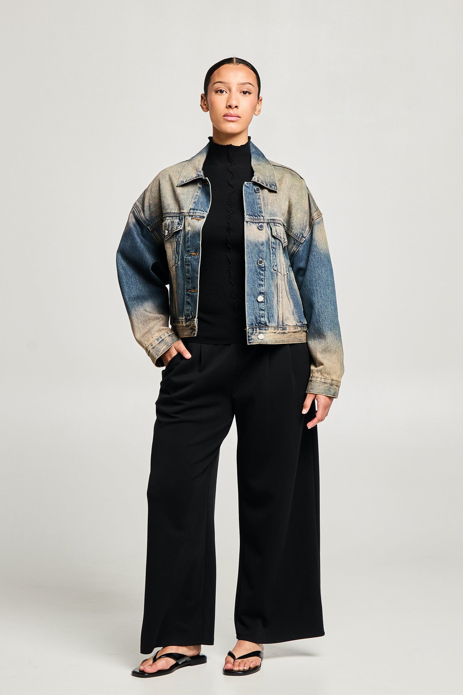 Veste en jean délavé