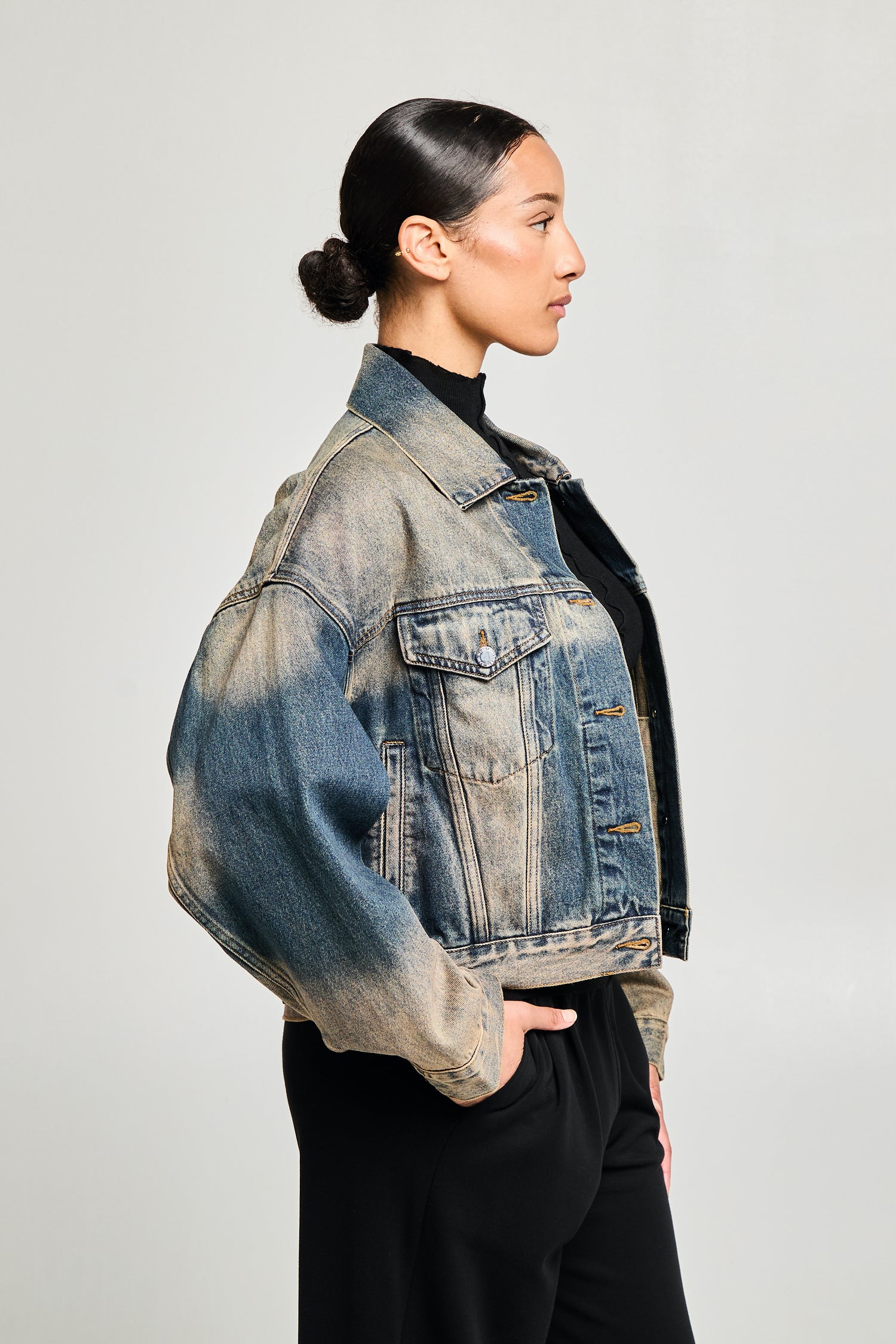 Veste en jean délavé