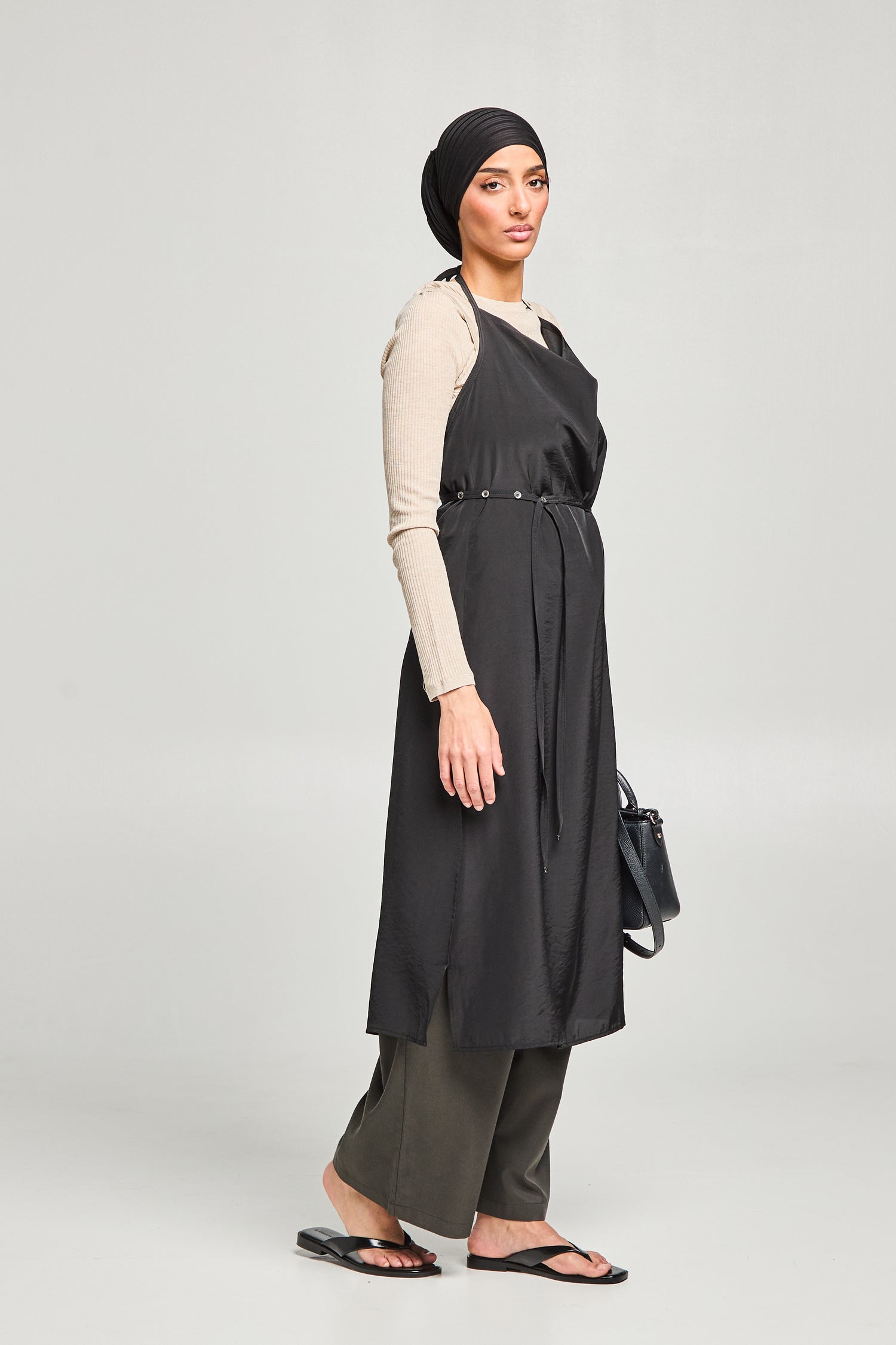 Pantalon large fluide lyocell et lin
