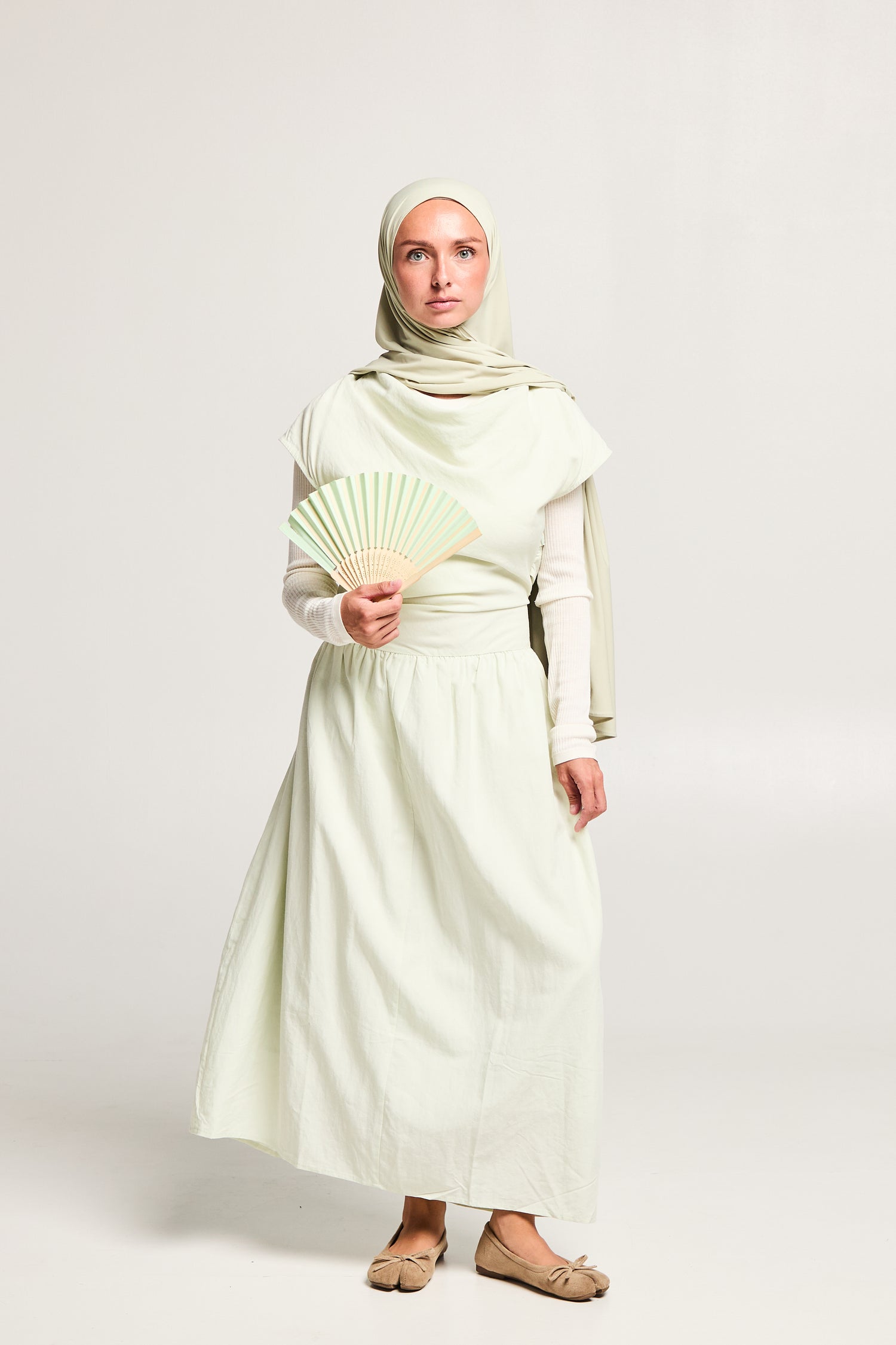 Robe longue ceinturée en lyocell