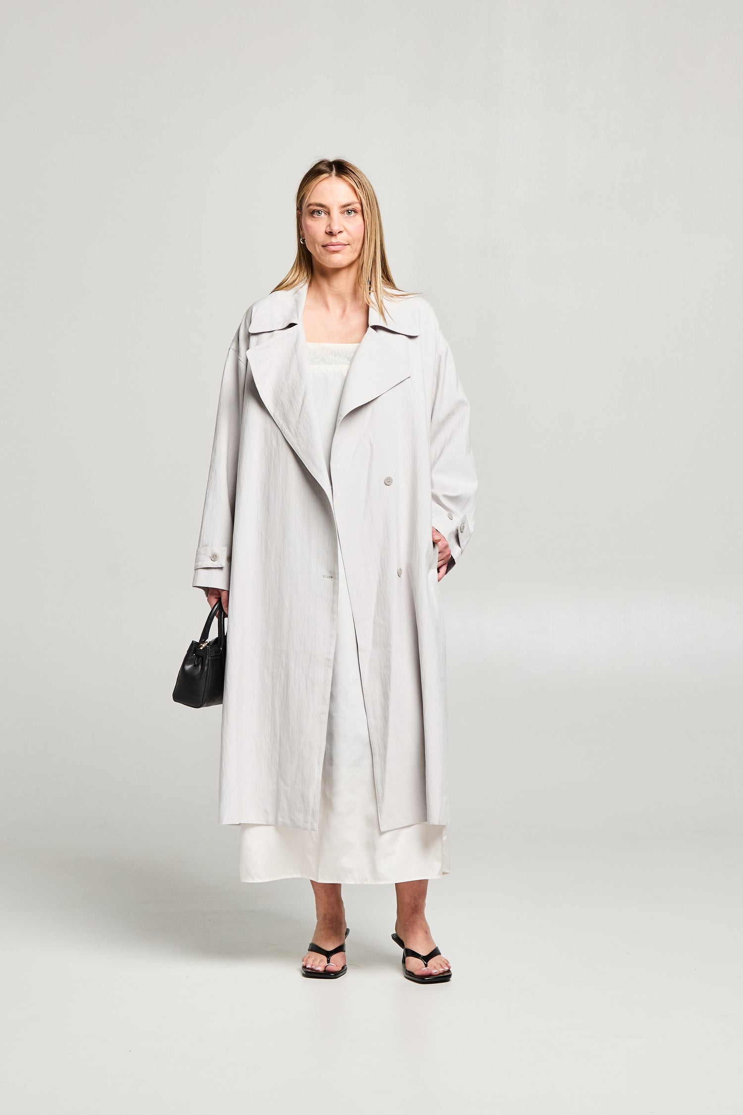 Robe longue avec soie à fine bretelles