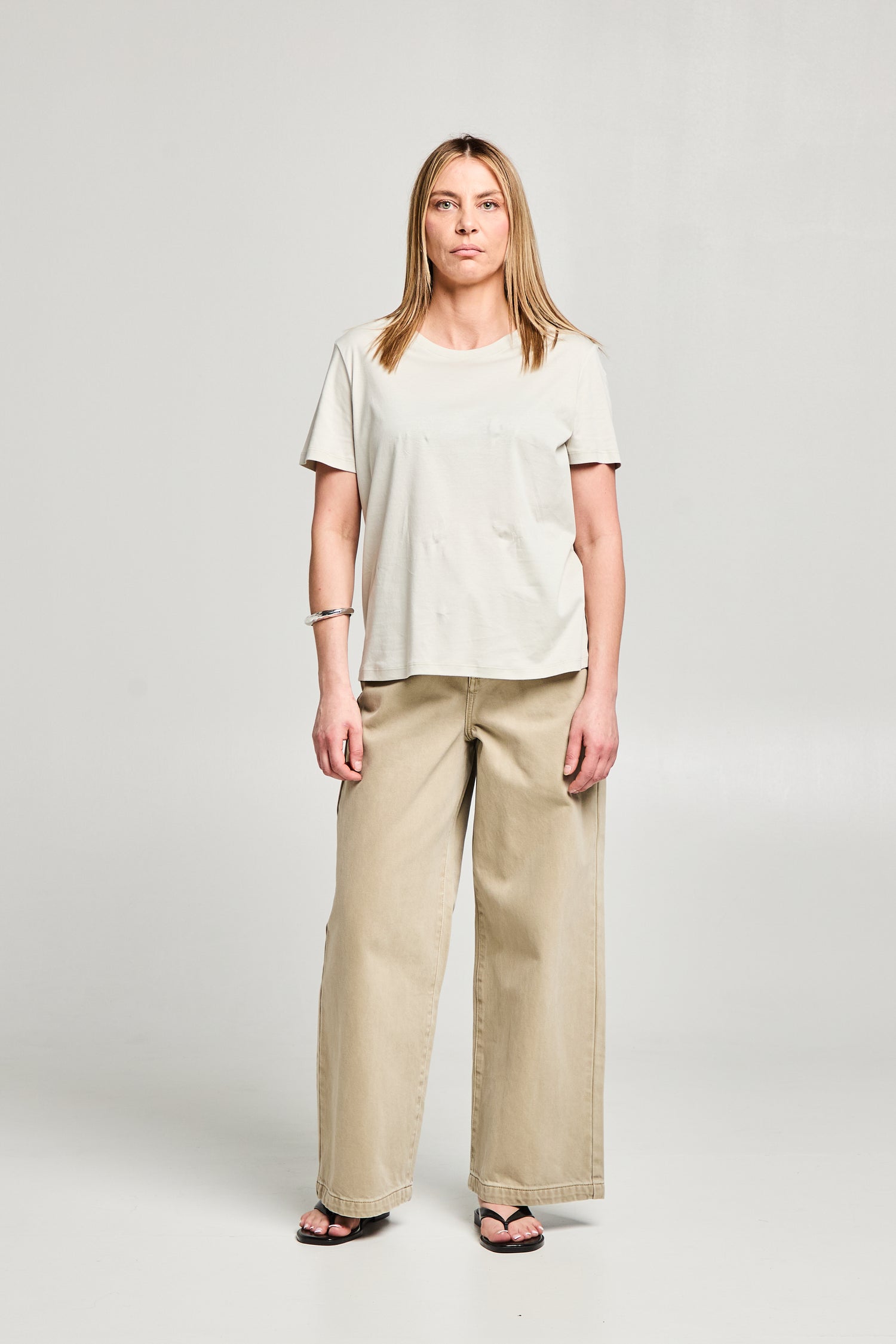 Jean wide leg ajusté