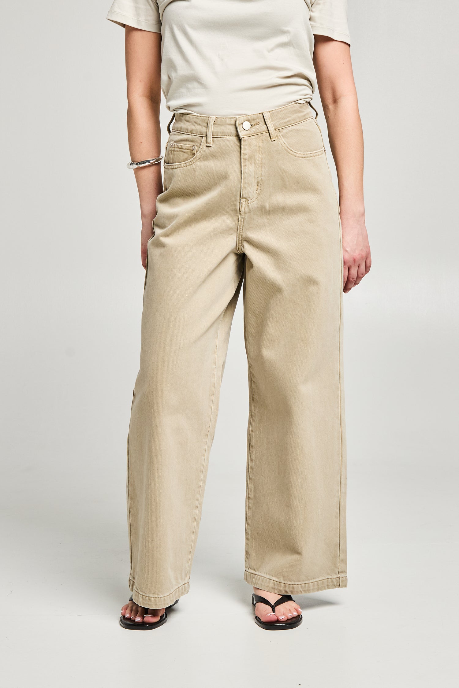 Jean wide leg ajusté
