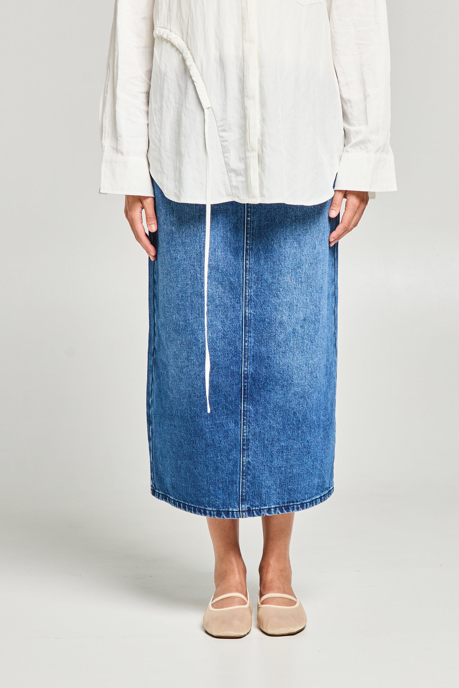 Jupe mi longue en denim