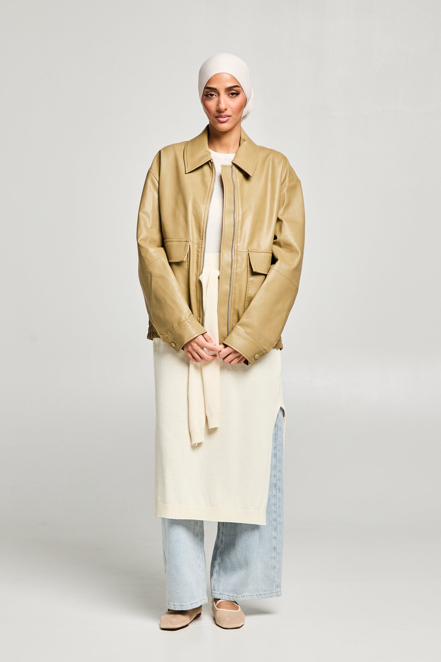 Veste enduite relaxed