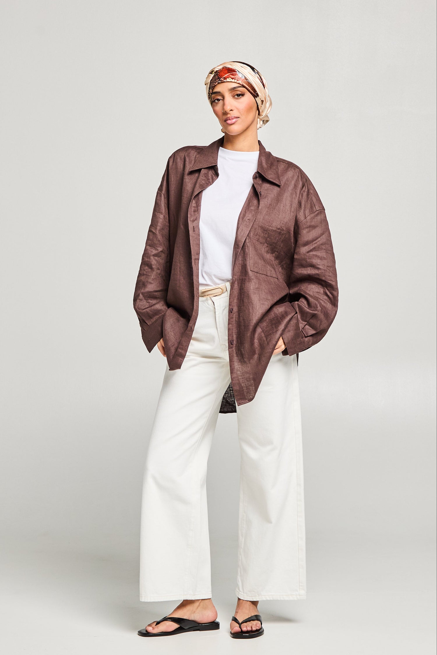 Chemise relaxed en lin naturel