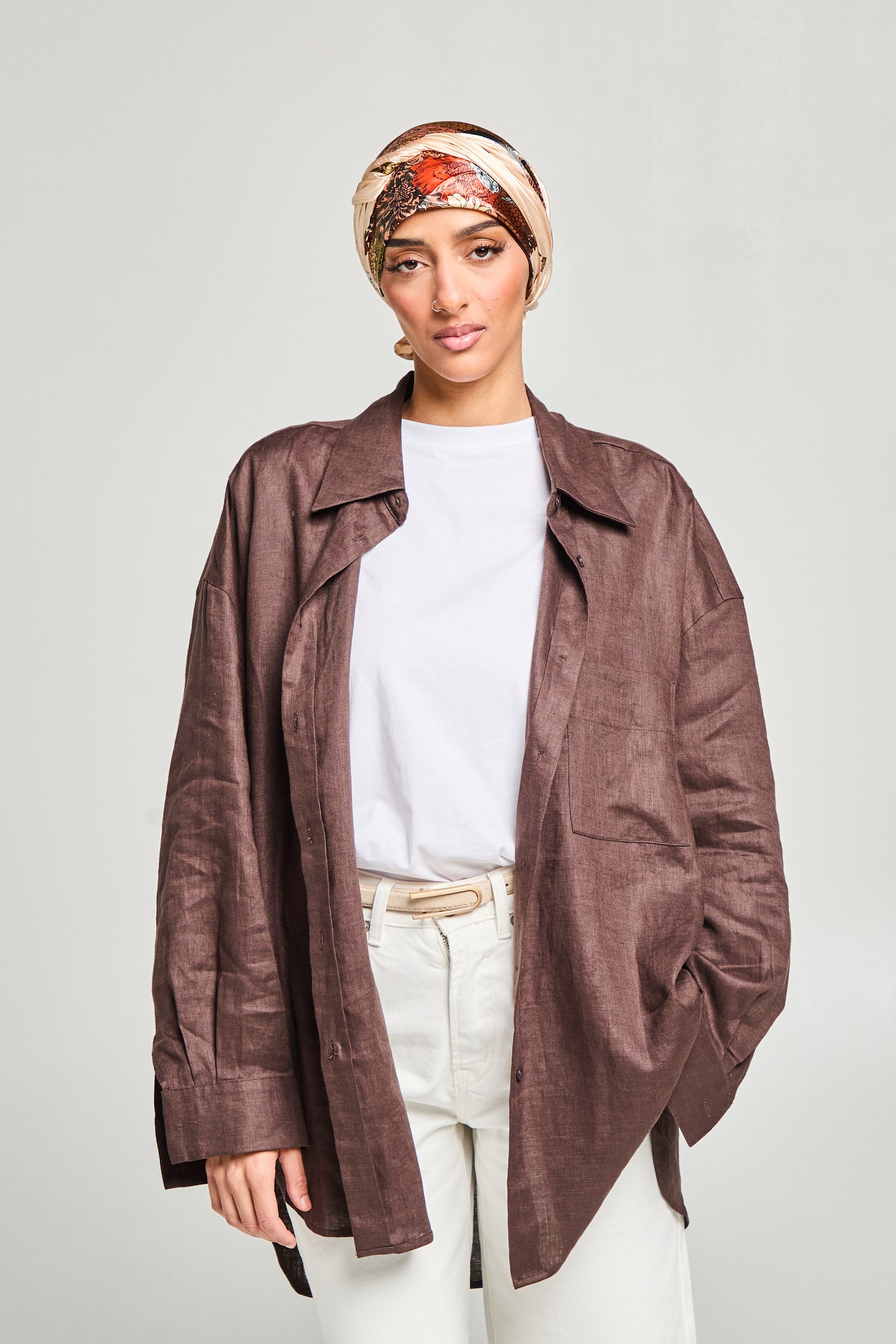 Chemise relaxed en lin naturel